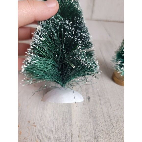 Dept 56 snow flecked tree set Village accessories Xmas - Picture 4 of 8
